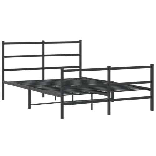 Metalni okvir kreveta s uzglavljem i podnožjem crni 135x190 cm Crna 135 x 190 cm s uzglavljem i podnožjem Cijena