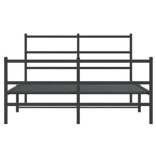 Metalni okvir kreveta s uzglavljem i podnožjem crni 135x190 cm Crna 135 x 190 cm s uzglavljem i podnožjem Cijena