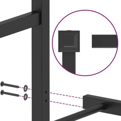 Metalni okvir kreveta s uzglavljem i podnožjem crni 135x190 cm Crna 135 x 190 cm s uzglavljem i podnožjem Cijena