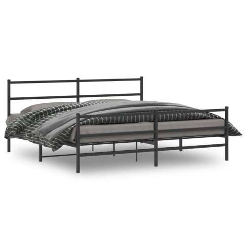 Metalni okvir kreveta s uzglavljem i podnožjem crni 193x203 cm Crna 193 x 203 cm s uzglavljem i podnožjem Cijena