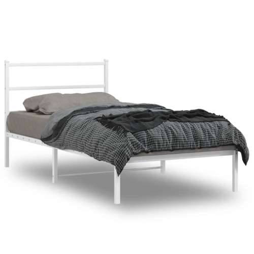Metalni okvir za krevet s uzglavljem bijeli 107x203 cm - Bijela 107 x 203 cm s uzglavljem Cijena