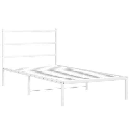 Metalni okvir za krevet s uzglavljem bijeli 107x203 cm - Bijela 107 x 203 cm s uzglavljem Cijena