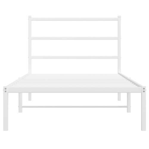 Metalni okvir za krevet s uzglavljem bijeli 107x203 cm - Bijela 107 x 203 cm s uzglavljem Cijena