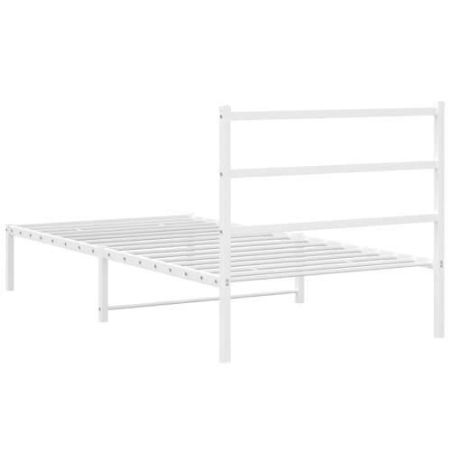 Metalni okvir za krevet s uzglavljem bijeli 107x203 cm - Bijela 107 x 203 cm s uzglavljem Cijena