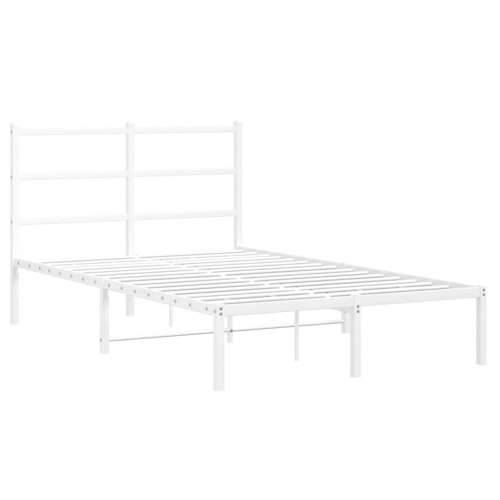 Metalni okvir za krevet s uzglavljem bijeli 120x200 cm Bijela 120 x 200 cm s uzglavljem Cijena