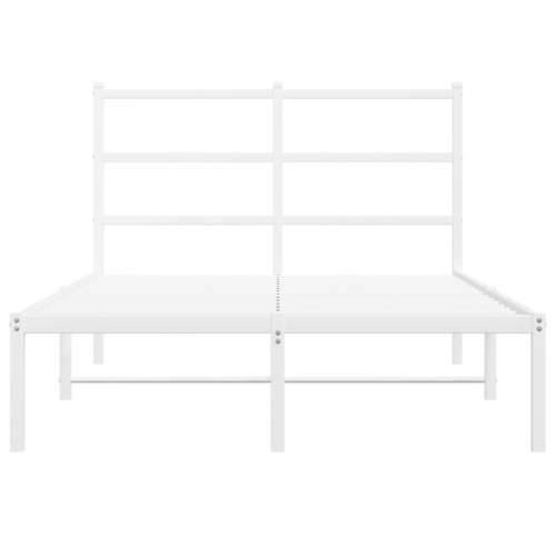 Metalni okvir za krevet s uzglavljem bijeli 120x200 cm Bijela 120 x 200 cm s uzglavljem Cijena