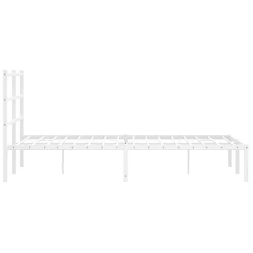 Metalni okvir za krevet s uzglavljem bijeli 120x200 cm Bijela 120 x 200 cm s uzglavljem Cijena