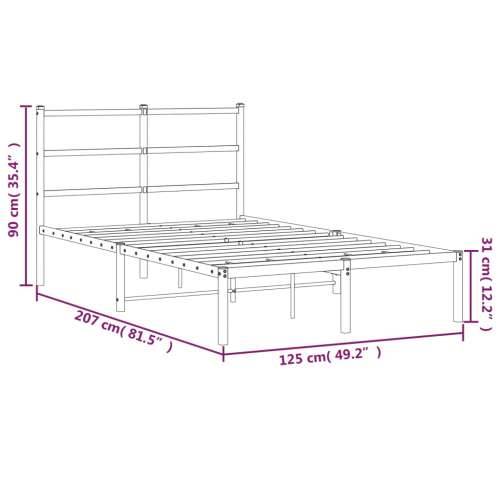Metalni okvir za krevet s uzglavljem bijeli 120x200 cm Bijela 120 x 200 cm s uzglavljem Cijena