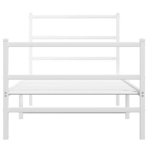 Metalni okvir kreveta s uzglavljem i podnožjem bijeli 90x200 cm Bijela 90 x 200 cm s uzglavljem i podnožjem Cijena