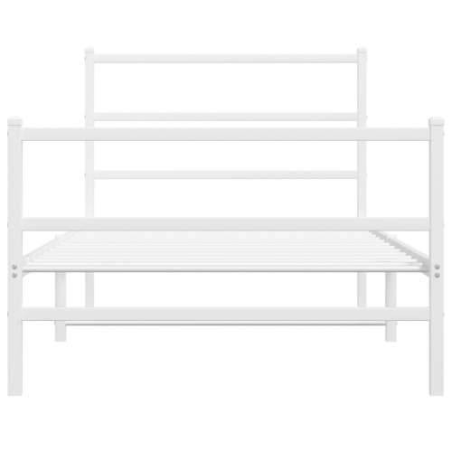 Metalni okvir kreveta s uzglavljem i podnožjem bijeli 100x200cm - Bijela 100 x 200 cm s uzglavljem i podnožjem Cijena
