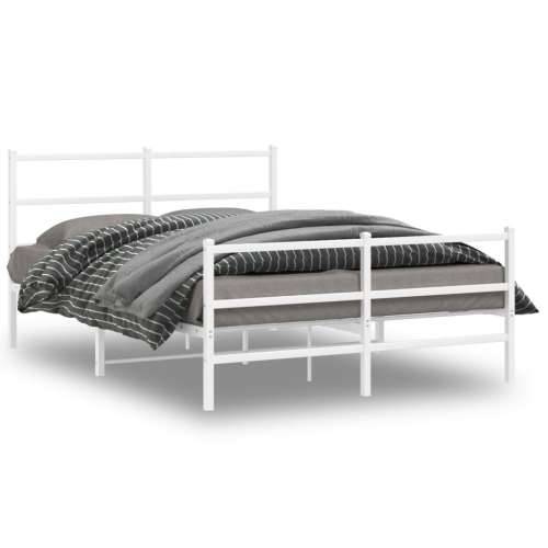 Metalni okvir kreveta uzglavlje i podnožje bijeli 135 x 190 cm - Bijela 135 x 190 cm s uzglavljem i podnožjem Cijena