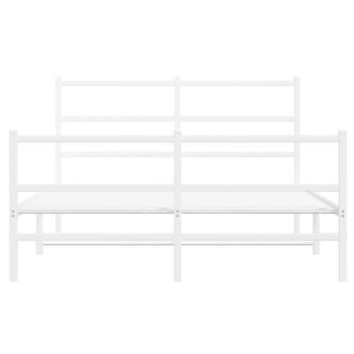 Metalni okvir kreveta uzglavlje i podnožje bijeli 135 x 190 cm - Bijela 135 x 190 cm s uzglavljem i podnožjem Cijena