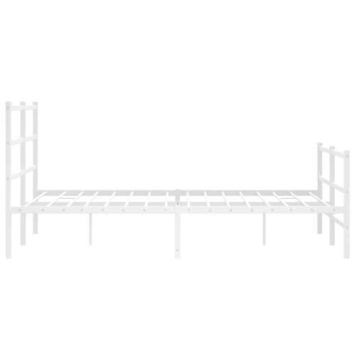 Metalni okvir kreveta uzglavlje i podnožje bijeli 135 x 190 cm - Bijela 135 x 190 cm s uzglavljem i podnožjem Cijena