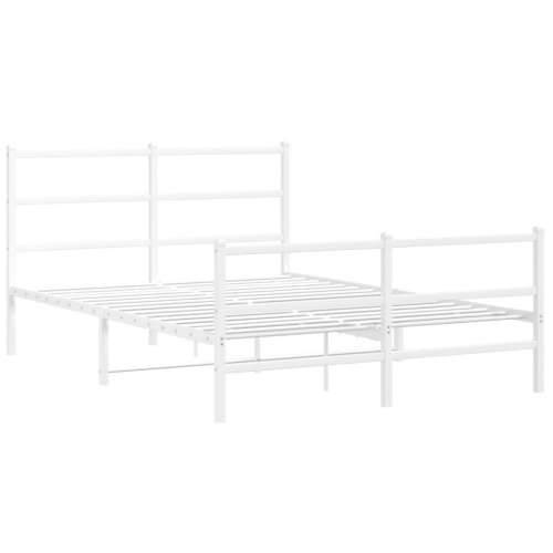 Metalni okvir kreveta uzglavlje i podnožje bijeli 140x200 cm - Bijela 140 x 200 cm s uzglavljem i podnožjem Cijena