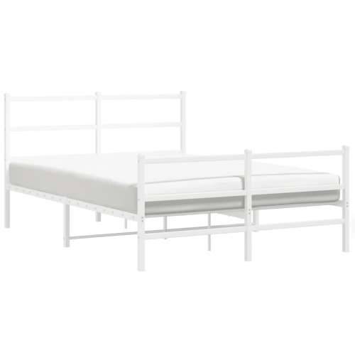 Metalni okvir kreveta uzglavlje i podnožje bijeli 140x200 cm - Bijela 140 x 200 cm s uzglavljem i podnožjem Cijena