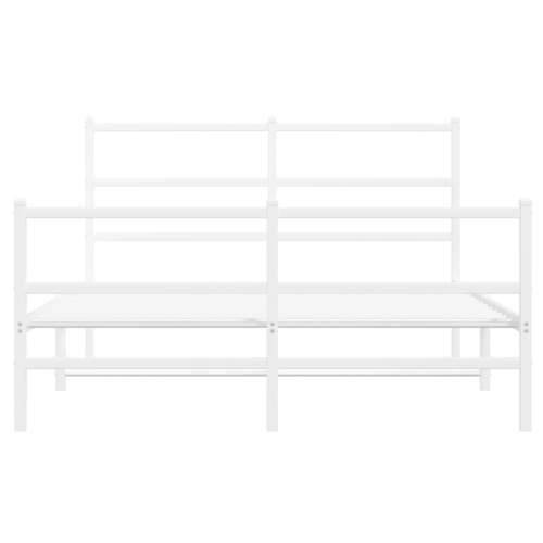 Metalni okvir kreveta uzglavlje i podnožje bijeli 140x200 cm - Bijela 140 x 200 cm s uzglavljem i podnožjem Cijena