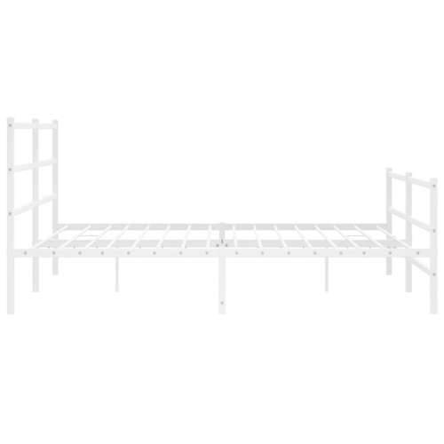Metalni okvir kreveta uzglavlje i podnožje bijeli 193 x 203 cm - Bijela 193 x 203 cm s uzglavljem i podnožjem Cijena