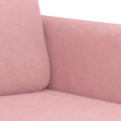 2-dijelni set sofa s jastucima ružičasti baršunasti - Ružičasta s jastučićima Cijena
