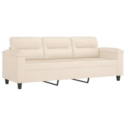 2-dijelni set sofa s jastucima bež od mikrovlakana - Bež Bez oslonca za noge Cijena