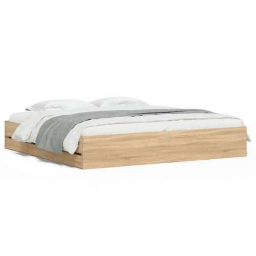 Okvir za krevet s ladicama boja hrasta 200x200 cm drveni - sonoma hrast 200 x 200 cm Cijena