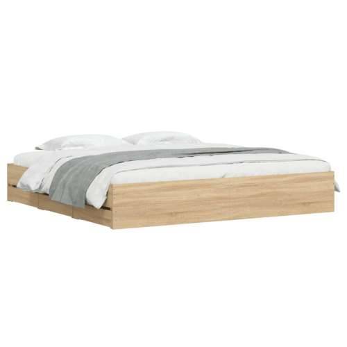 Okvir za krevet s ladicama boja hrasta 200x200 cm drveni - sonoma hrast 200 x 200 cm Cijena