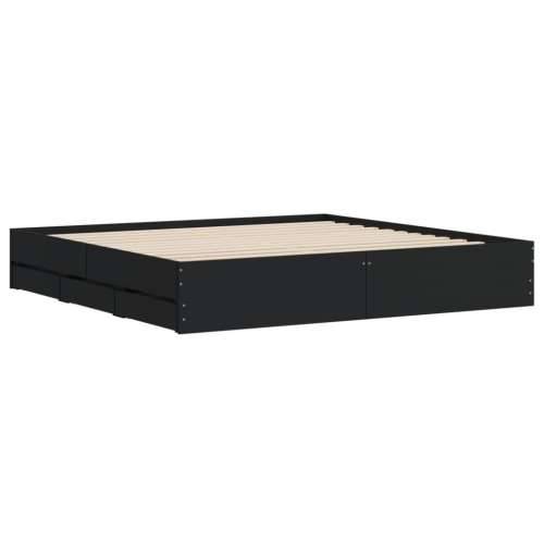 Okvir za krevet s ladicama crni 180x200 cm konstruirano drvo - Crna 180 x 200 cm Cijena