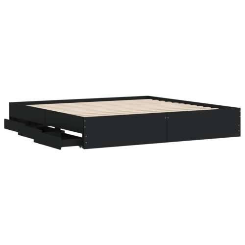 Okvir za krevet s ladicama crni 180x200 cm konstruirano drvo - Crna 180 x 200 cm Cijena