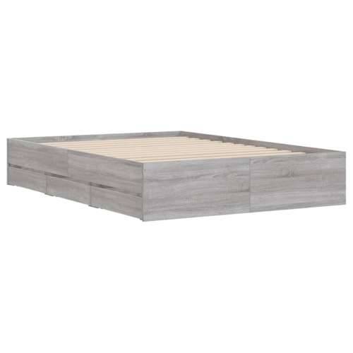 Okvir za krevet s ladicama boja hrasta 120x200 cm drveni - Sivi hrast sonoma 120 x 200 cm Cijena
