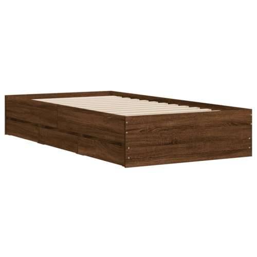 Okvir za krevet s uzglavljem smeđa boja hrasta 100x200cm drveni - Smeđi hrast 100 x 200 cm Cijena