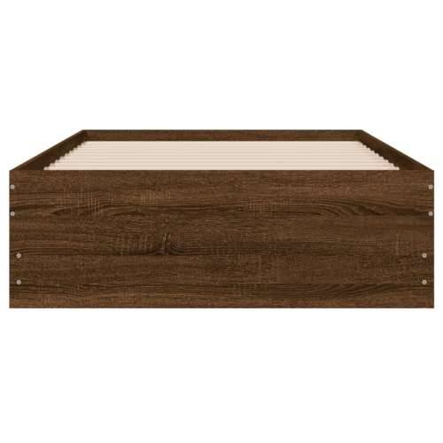 Okvir za krevet s uzglavljem smeđa boja hrasta 100x200cm drveni - Smeđi hrast 100 x 200 cm Cijena