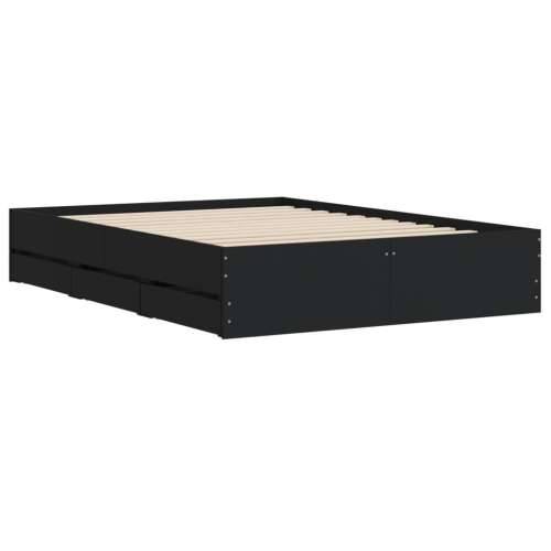 Okvir za krevet s ladicama crni 120x190 cm konstruirano drvo - Crna 120 x 190 cm Cijena
