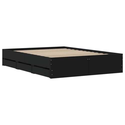 Okvir za krevet s ladicama crni 120x190 cm konstruirano drvo - Crna 120 x 190 cm Cijena