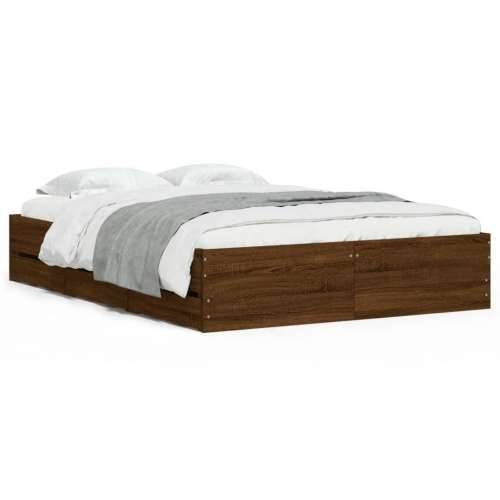 Okvir kreveta s ladicama boja smeđeg hrasta 120x190 cm - Smeđi hrast 120 x 190 cm Cijena