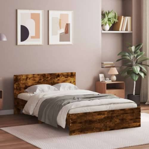 Okvir kreveta s uzglavljem boja hrasta 120x190 cm - Dimljeni hrast 120 x 190 cm Cijena