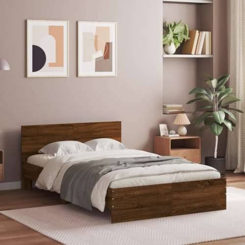 Okvir kreveta s uzglavljem boja hrasta 120x190 cm - Smeđi hrast 120 x 190 cm Cijena