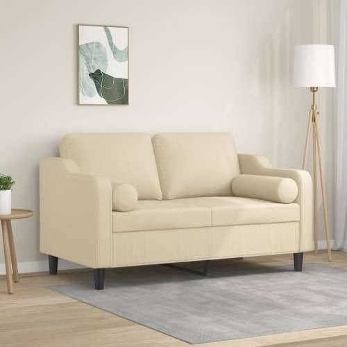 Dvosjed s ukrasnim jastucima krem 120 cm od tkanine - Krema 120 cm Cijena