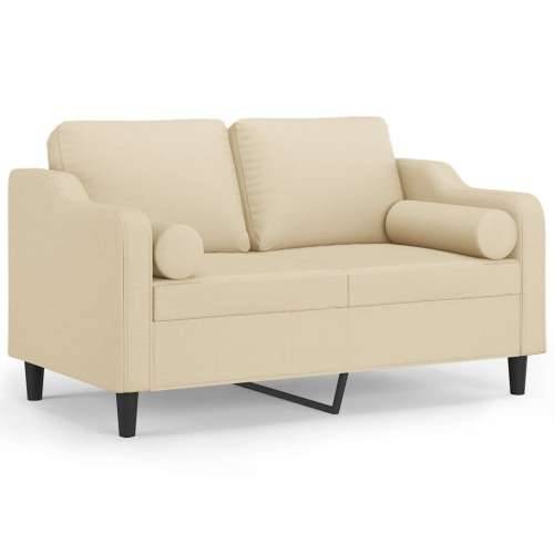 Dvosjed s ukrasnim jastucima krem 120 cm od tkanine - Krema 120 cm Cijena
