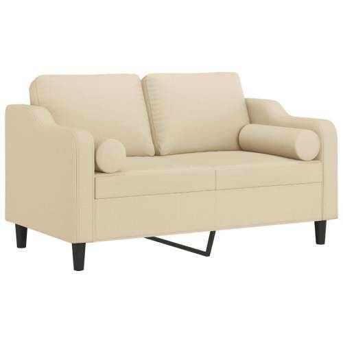 Dvosjed s ukrasnim jastucima krem 120 cm od tkanine - Krema 120 cm Cijena
