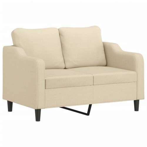 Dvosjed s ukrasnim jastucima krem 120 cm od tkanine - Krema 120 cm Cijena