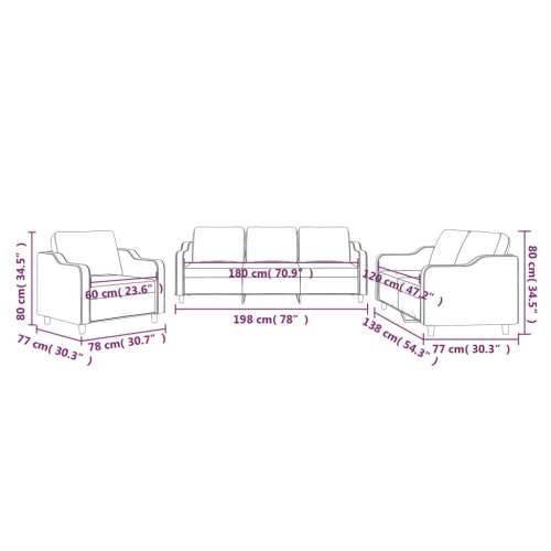 3-dijelni set sofa s jastucima krem od tkanine - Krema s jastučićima Cijena