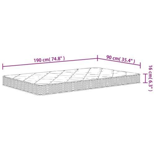 Madrac od pjene srednje mekani 90 x 190 cm za jednu osobu - 90 x 190 cm 1 Cijena