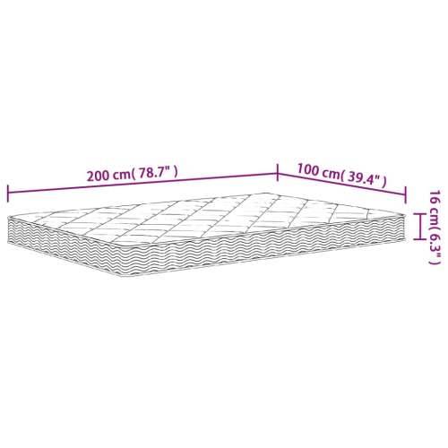 Madrac od pjene srednje mekani 100 x 200 cm - 100 x 200 cm 1 Cijena