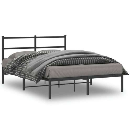 Metalni okvir za krevet s uzglavljem crni 135x190 cm - Crna 135 x 190 cm s uzglavljem Cijena