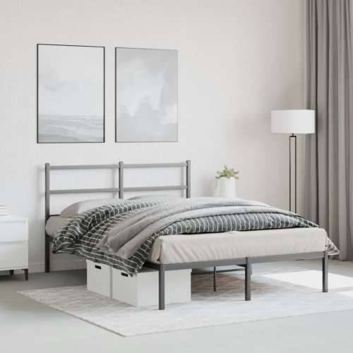 Metalni okvir za krevet s uzglavljem crni 135x190 cm - Crna 135 x 190 cm s uzglavljem Cijena