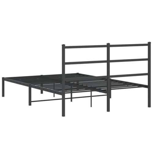 Metalni okvir za krevet s uzglavljem crni 135x190 cm - Crna 135 x 190 cm s uzglavljem Cijena