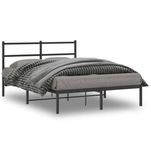 Metalni okvir za krevet s uzglavljem crni 140x200 cm - Crna 140 x 200 cm s uzglavljem Cijena