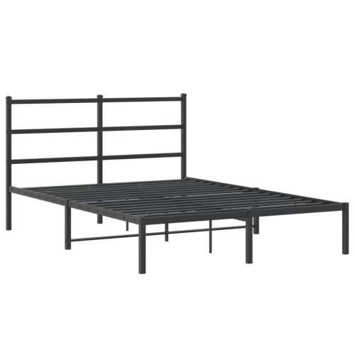 Metalni okvir za krevet s uzglavljem crni 140x200 cm - Crna 140 x 200 cm s uzglavljem Cijena