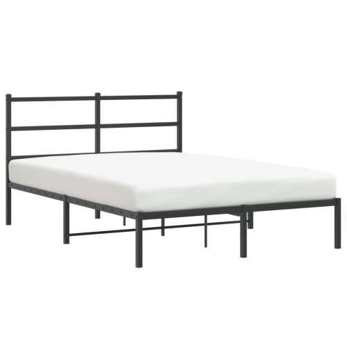 Metalni okvir za krevet s uzglavljem crni 140x200 cm - Crna 140 x 200 cm s uzglavljem Cijena