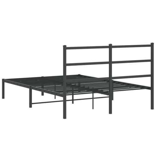 Metalni okvir za krevet s uzglavljem crni 140x200 cm - Crna 140 x 200 cm s uzglavljem Cijena