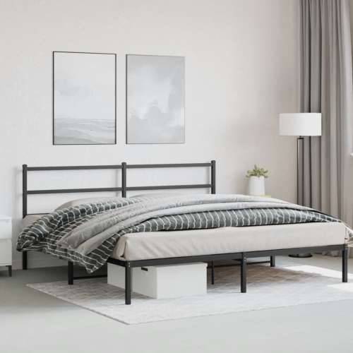 Metalni okvir za krevet s uzglavljem crni 183x213 cm - Crna 183 x 213 cm s uzglavljem Cijena